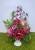 bukiet do wazonu  sylikonowe storczyki bordowe dalie bordowe anemone rozowe roze purpurowe gerbery  dociaczony betonem komplet nagrobny Kwiaty pro kwiaty sztuczne jak zywe wazon kwiatowy
