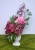 bukiet do wazonu  sylikonowe storczyki bordowe dalie bordowe anemone rozowe roze purpurowe gerbery  dociaczony betonem komplet nagrobny Kwiaty pro kwiaty sztuczne jak zywe wazon kwiatowy